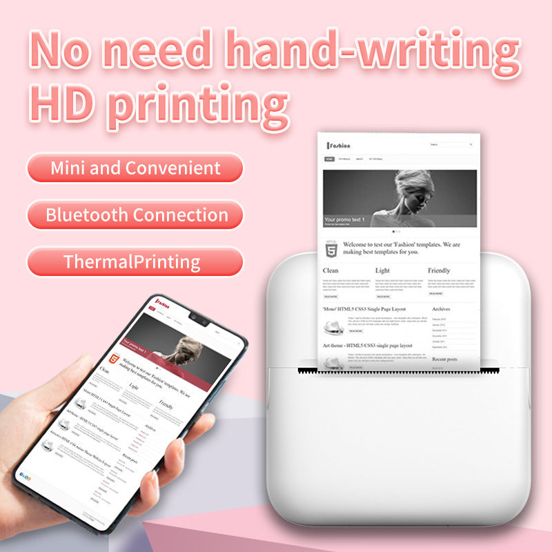 Printella™ Mini Bluetooth Printer – Inkless Thermal Notes, Labels & Doodles